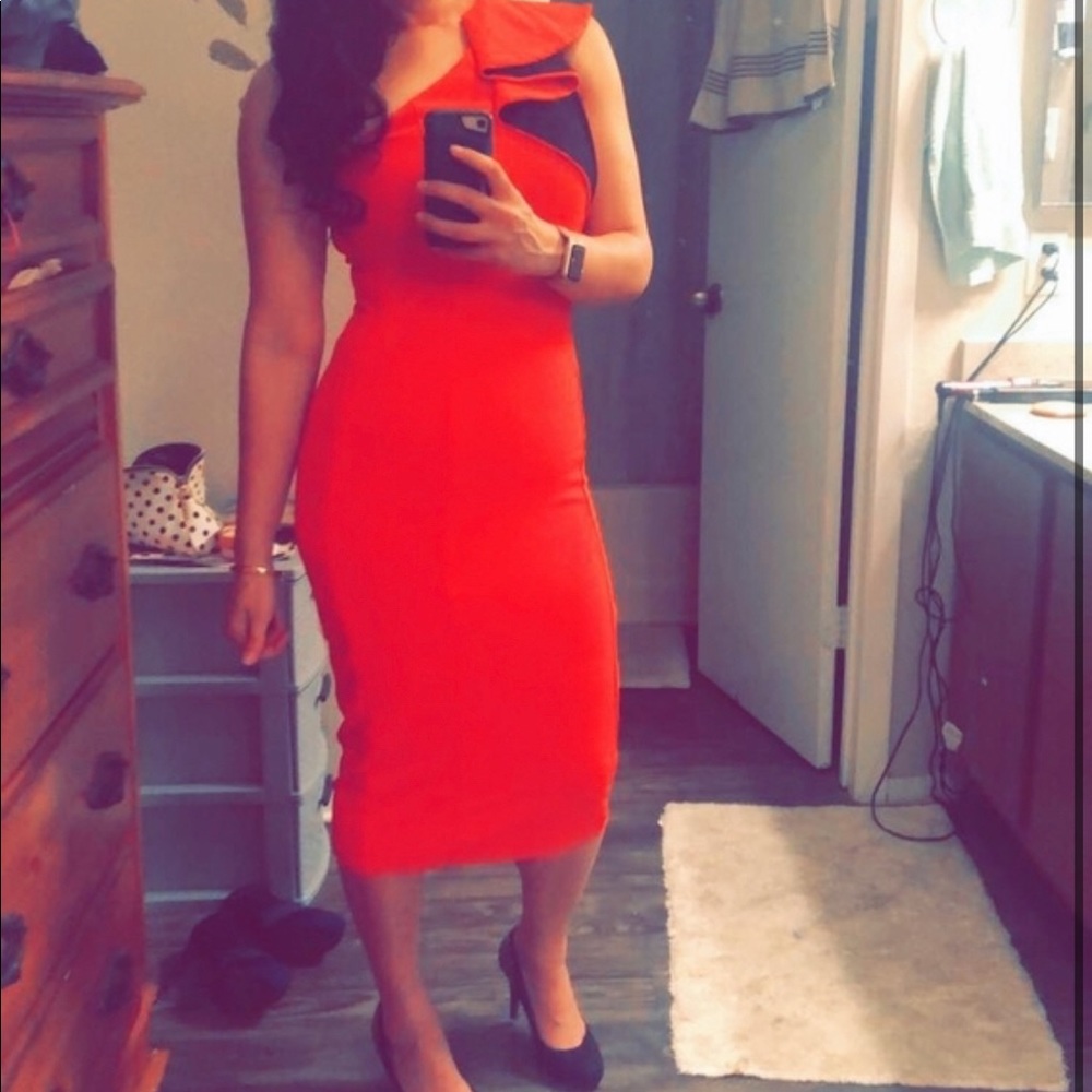 Flutter One Shoulder Dress